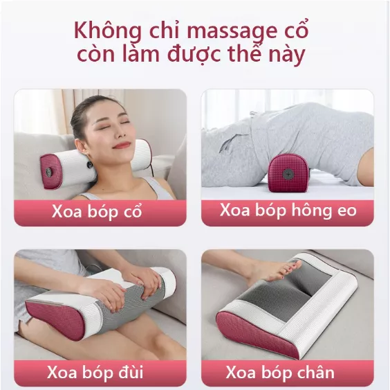 Gối massage hồng ngoại Okato mát xa cổ vai gáy lưng mới nhất 2022